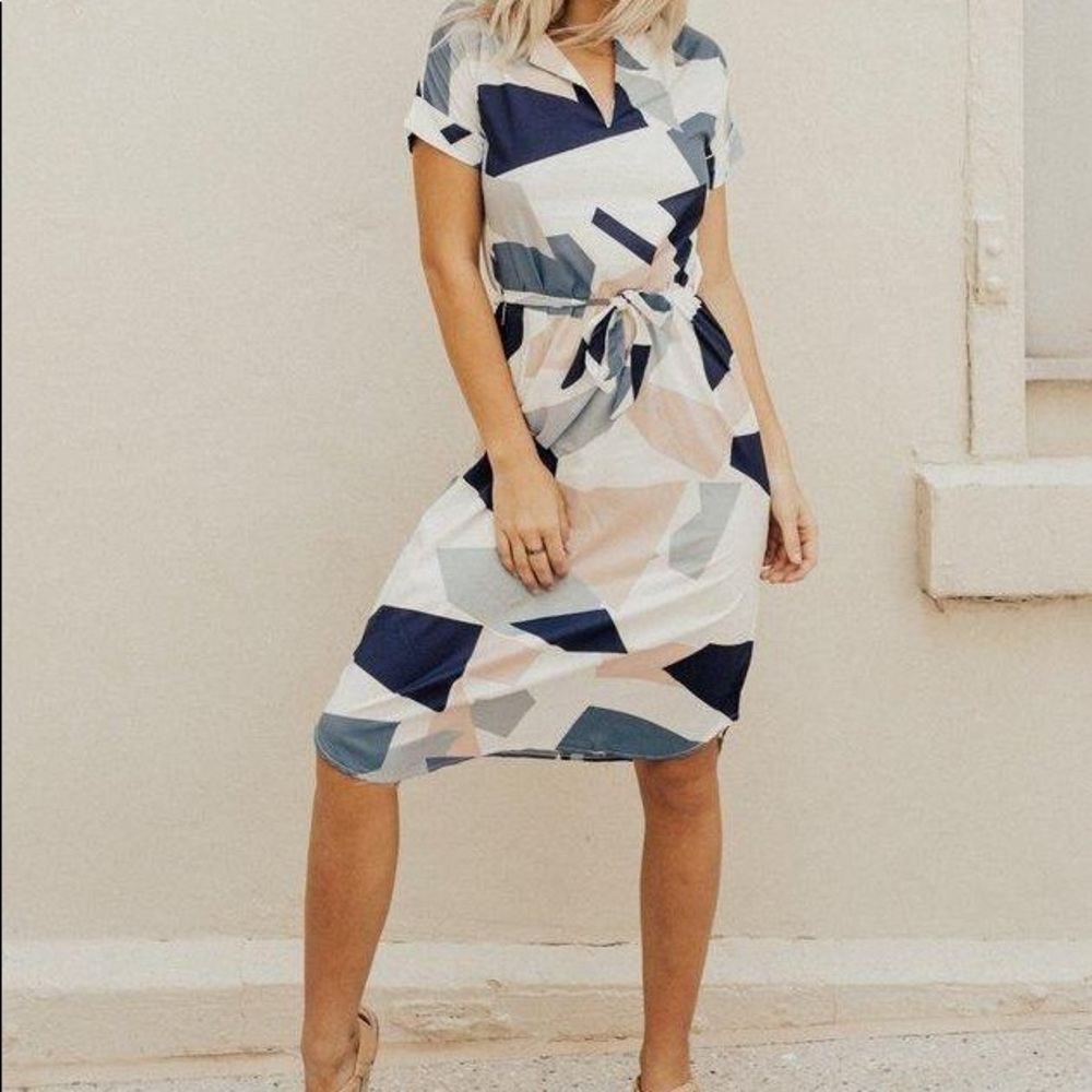 Geometric print dress